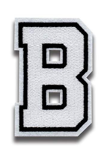Iron on Letters Patches - White Letter Patch for Clothing - Embroidered Iron On Patches for Clothes Jeans Jackets Hats - Sew on Appliques 3.26 x 2.16"
