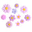 44 Pack Flower Resin Charms Daisy Peony Resin Flatback Beads for Jewelry Making Scrapbooking Phone Case Decor Hair Accessories Fairy Garden Decor (Multi)