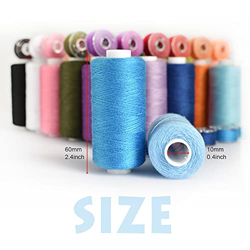 72Pcs Bobbins Sewing Threads Kit, 36 Colors Spools 360Yards per Polyester Thread, 36 Colors Prewound Bobbin with Case for Hand Machine Sewing