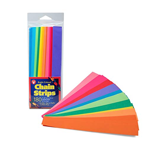 Mighty Bright Paper Chain Strips 1"X8" 180/Pkg-Assorted Colors