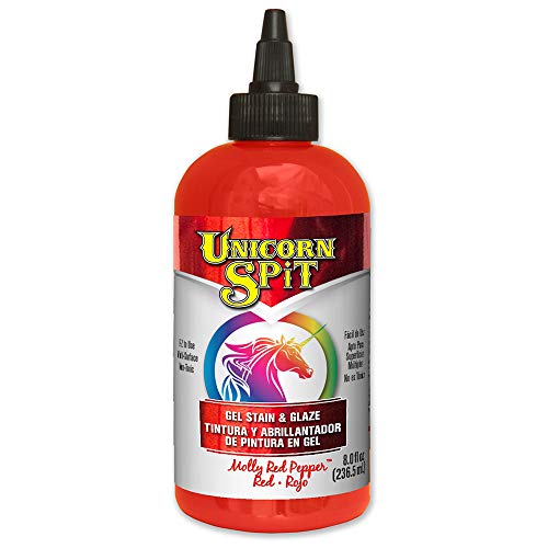 Unicorn SPiT 5771002 Gel Stain and Glaze, Molly Red Pepper 8.0 FL OZ Bottle, 8 (Pack of 1)