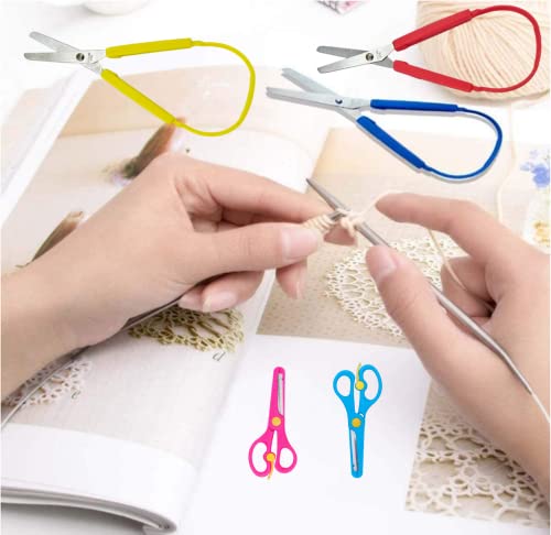 QIANG Loop Scissors for Children and Teens , Right and Lefty Support, Easy-Open Squeeze Handles Safety Scissors Toddler Safety Craft Scissors Student & Children's Handmade Scissors(6-Pack)