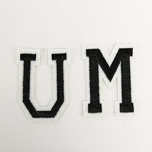 Dandan DIY Letter A to Z Embroidered Patch Sew On/Iron On Patch Applique Clothes Dress Plant Hat Jeans Sewing Flowers Applique DIY Accessory (Letter A-Z)