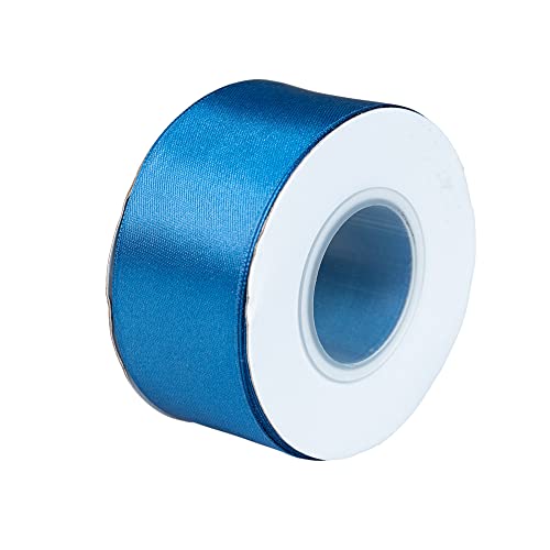 Craft County - 1 1/2 Inch Double Faced Satin Ribbon - Slate Blue - 25 Yards (75 ft) - Great for Crafts Projects, Wrapping, Weddings, Parties, Floral Projects, Home Décor, & More