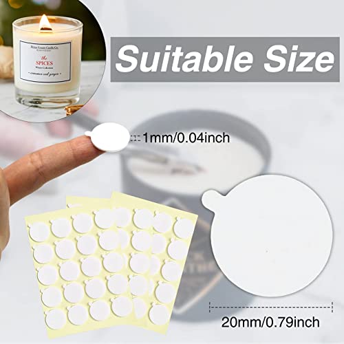 240PCS Candle Wick Stickers, Heat Resistance Double-Sided Stickers with The Little ‘‘Tail’’, Adhere Steady in Hot Wax Stickers for Candle Making