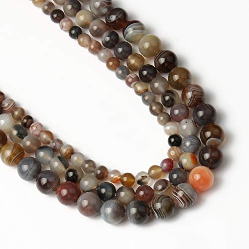 Yochus 10mm Botswana Sardonyx Agate Gemstone Round Loose Beads Natural Stone Beads for Jewelry Making