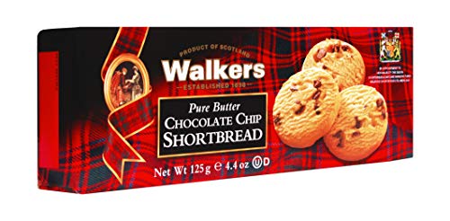 Walker's Shortbread Chocolate Chip Cookies, Pure Butter Shortbread Cookies, 4.4 Oz (Pack of 4)