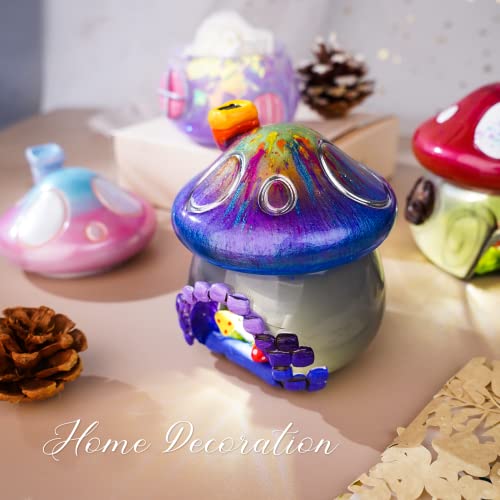 LET'S RESIN Jar Resin Molds Silicone, Mushroom Resin Jar Mold with Lid, Silicone Molds for Epoxy Resin, Epoxy Molds Silicone for Christmas Gifts, Storage Container, Candle Holder, Candy Jar