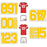 34 Pieces Iron on Numbers T-Shirt, 8 Inch & 2 Inch Heat Transfer Iron on Numbers 0 to 9 for Team Uniform Sports T-Shirt Hats Jersey Football Basketball Baseball (1 Set Yellow)