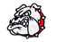 TH Head Bulldog Pitbull White Face Cute Cartoon Biker Motorcycle Logo Applique Embroidered Sew on Iron on Patch for Backpacks Jeans Jackets Clothing etc.