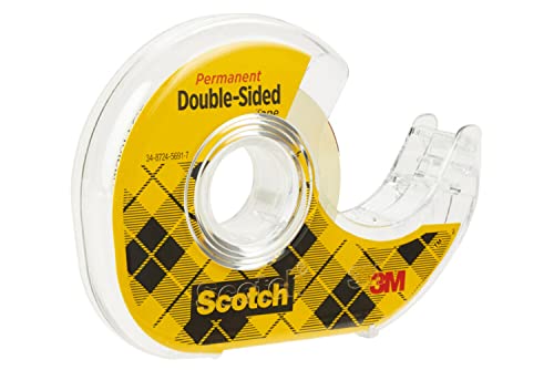 Scotch Double Sided Tape, 0.5 in. x 250 in., 6 Dispensers/Pack