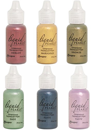 Ranger - Liquid Pearls Pearlescent Paint 2018 Bundle of 6 Colors - Bronze, Marigold, Merlot, Sage, Slate and Taffy