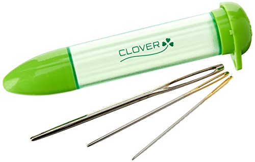 Clover Chibi darning Needles, 6.2" Height x 2.1" Length x 0.8" Width, Blue/White