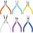 6 Pieces Jewelry Making Pliers Tools Set with Diagonal Nose Pliers, Needle Nose Pliers, Round Nose Pliers, Curved Nose Pliers, Long Nose Pliers, Flat Nose Pliers for DIY Jewelry Tools (Colorful)