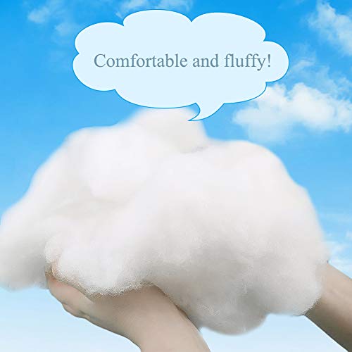 150g Polyester Fill, Premium Polyester Fiberfill, Recycled Polyester Fiber, High Resilience Stuffing Fluff Fiberfill for Pillow Filling, Christmas Dolls DIY, and Home Decors Projects