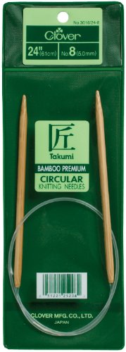 Clover Takumi Bamboo Circular 24-Inch Knitting Needles, Size 11 (3016/24-11)
