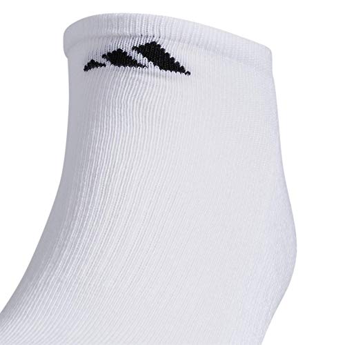 adidas mens Athletic Cushioned No Show Socks (6-Pair), White/Black, X-Large