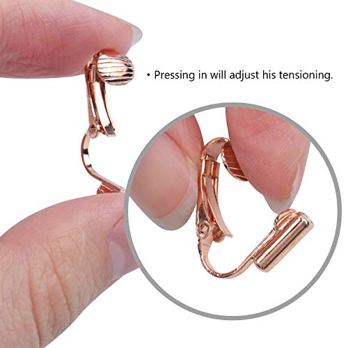 Aylifu 16 Pieces Clip-on Earring Converters Earring Clip Backs, Pierced to Clip On Earring Converters Components Findings for Non-Pierced Ears Jewellery Making - 4 Colors