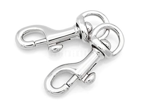 CRAFTMEMORE 4pcs Swivel Snap Hook Round Eye Slide Bolt Lobster Clasp for Purse Keychains Accessories SC17 (Silver)