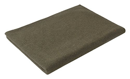 Olive Drab Warm Winter Blanket, 62" x 80" (70% Virgin Wool)