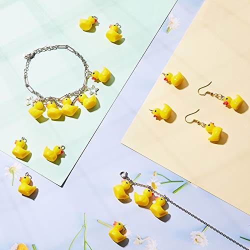 Jetec 40 Pieces Slime Charms Ducks Mini Resin Ducks Resin Duck Charms Pendants Findings Charm DIY Duck Pendants for Bracelet Necklace Earrings Keychain Crafts (40 Pieces)