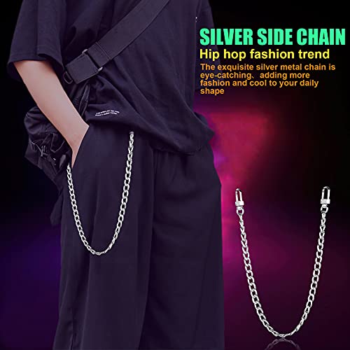 SANNIX 16" and 47" Silver Flat Chain Strap Handbag Chains Purse Chain Straps Shoulder Cross Body Replacement Straps with Metal Buckles