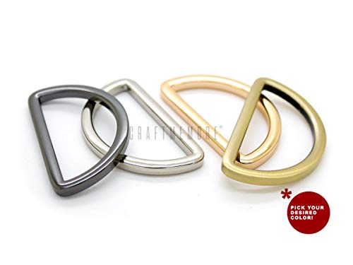 CRAFTMEMORE 4pcs 1-1/2 inches D Rings Purse Loop Quality Plating Flat Metal D-Ring for Craft Purse Making Accessories SC79 (1 1/2 Inches, Gold)