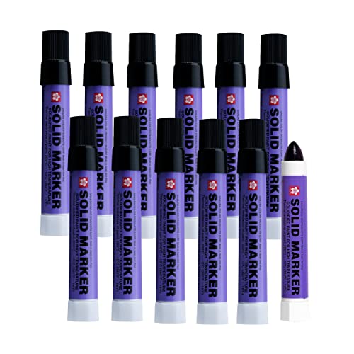 SAKURA Solid Paint Markers - Permanent Marker Paint Pens - Window, Wood, & Glass Marker - Black Paint - 12 Pack