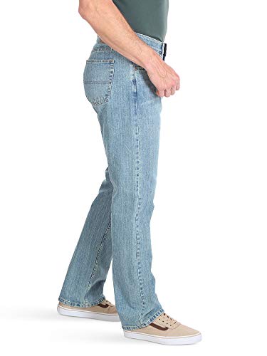 Wrangler Authentics Men's Regular Fit Comfort Flex Waist Jean, Chalk Blue, 36W x 30L