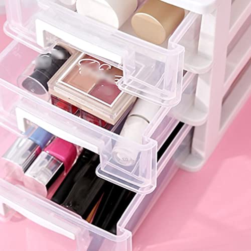 NUOBESTY 3 Layer Drawer Type Closet Plastic Drawers Organizer Clear Cosmetics Storage Organizer Desktop Drawer Containers Unit for Home Office Craft Storage Cabinet, Black