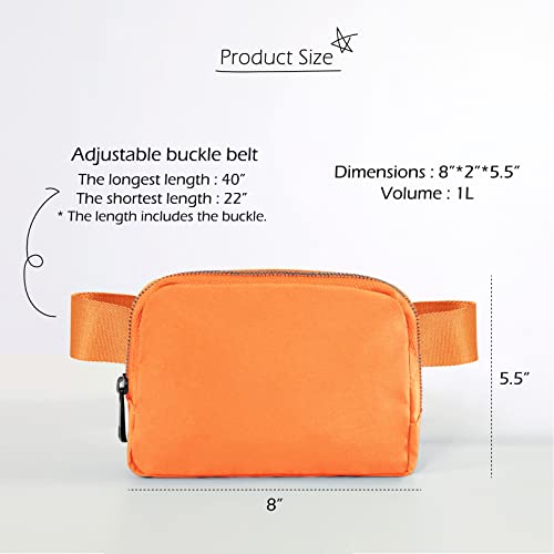 ODODOS Unisex Mini Belt Bag with Adjustable Strap Small Waist Pouch for Workout Running Travelling Hiking, Orange