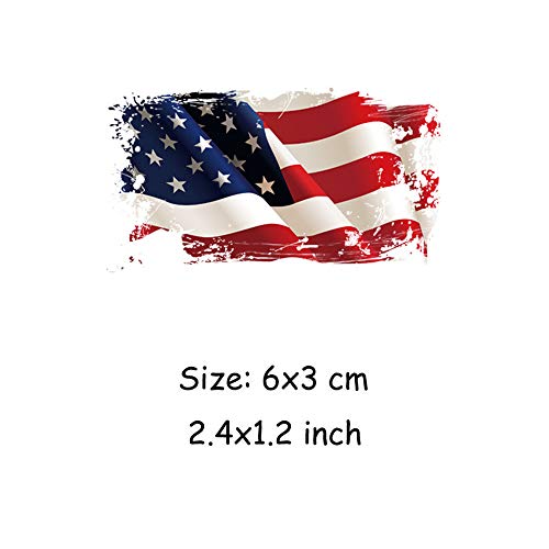 USA Heat Transfers Apppliques Flag Patches American Stickers Decals 10Pcs Patriotic Uniform Vest Jacket T-Shirt Backpack Hat Clothing DIY Decorations Appliques