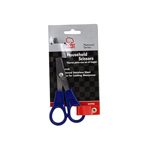 Chef Craft Household Stainless Steel Scissors, 5.5 inches in Length, Blue