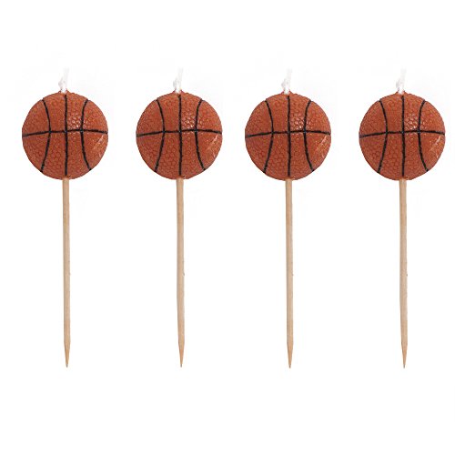 Creative Converting 4 Count Sports Fanatic Basketball Shaped Pick Candles -