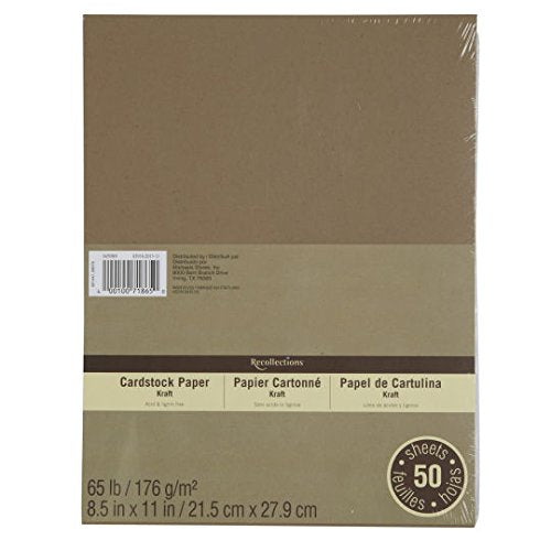 Cardstock Paper Value Pack, 8.5 x 11 in Kraft by Recollections