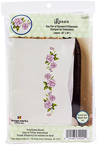 Tobin Design Works Crafts Stamped Pillowcases for Embroidery-Set of 2, Various