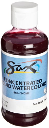 Sax Liquid Washable Watercolor Paint, 1/2 Pint, Assorted Colors, Set of 8 - 1567858