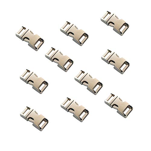 5/8-Inch 10pcs Heavy Duty Metal Side Release Buckles Silver Color for Paracord Bracelets by DGQ