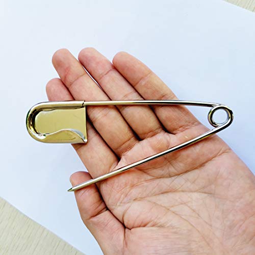 5 PCS of 5 Inch Heavy Duty Jumbo Stainless Steel Safety Pins Silver Color Safety Pins for Laundry, Blanket, Key Rings, Outdoor