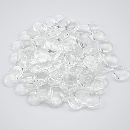 Foraineam 150 Pieces 1 inch Glass Dome Cabochons Crystal Clear Round Cabochon for Photo Pendant Craft Jewelry Making