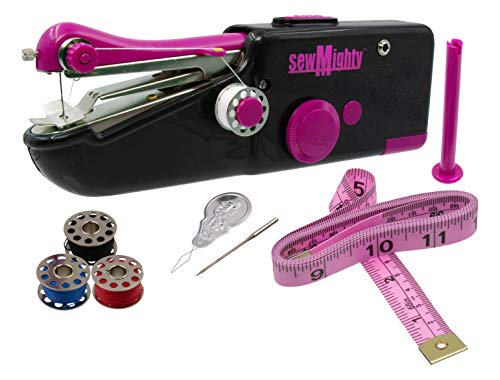 Sew Mighty Handheld Sewing Machine – The Genuine, Lightweight, Cordless, Battery Powered Sewing Machine, Built for On-The-Go Repairs, Fast Stitching, Light Crafts, Home Ec Education & More