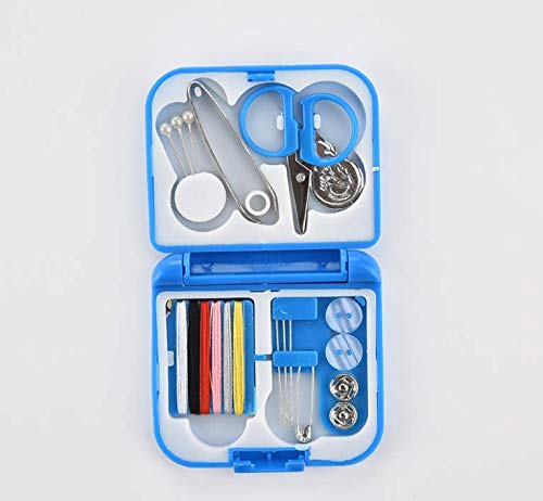 3 Packs Portable Travel Sewing Kits Mini Case Plastic Scissors Sewing Needles Thread Buttons DIY Sewing Supplies in Compact Folding Storage Case