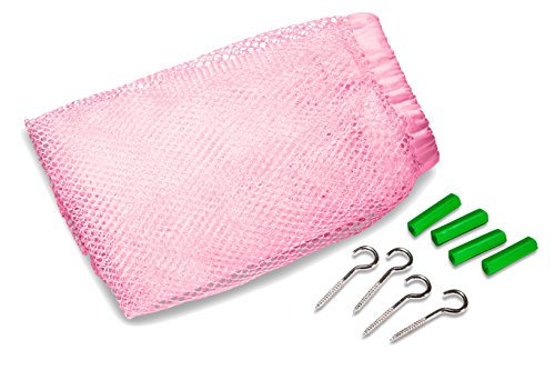 Jumbo Toy Hammock, Pink - Organize Stuffed Animals and Children's Toys with this Mesh Hammock. Great Decor while Neatly Organizing Kid's Toys and Stuffed Animals. Expands to 5.5 feet. (2-Pack)