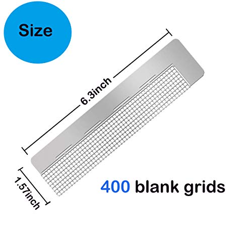 2 Piece Diamond Painting Ruler Stainless Steel Ruler Diamond Drawing Tool with 400 Blank Grids for Diamond Painting Round Full Drill & Partial Drill