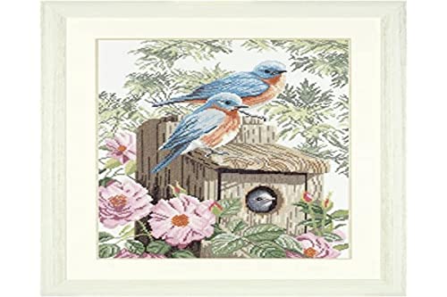 Lanarte Counted Cross Stitch Kit: Garden Bluebirds (Aida,W)