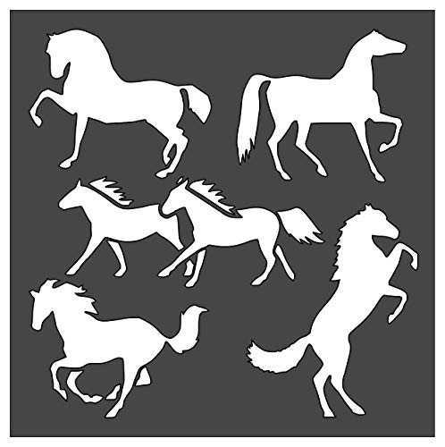 Horse Stencil 1-5.5x5.5 inch Custom Cut Reusable Stencil Drawing Template Flexible Clear Plastic Sheets 0.15mm Thick SL-796