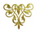 Metallic Gold - Line Flow - Abstract Swirl - Fleur de lis Design - Embroidered Iron on Patch