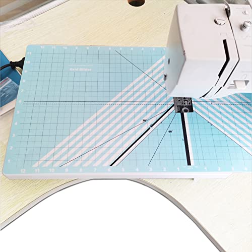YICBOR 12’’ x 20’’ Free Motion Quilting Slider Mat Grid with Tacky Back, Self-Sticky Free Motion and Easy Quilting Slid Mat with Grid Marked (1)
