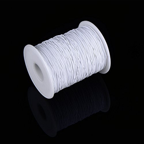 Outus Elastic Cord Stretch Thread Beading Cord Fabric Crafting String, 0.8 mm, White (200 Meters)