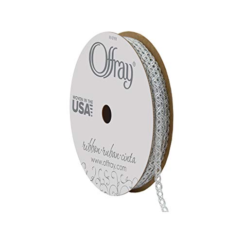 Offray, Silver Quasar Craft Ribbon, 1/8-Inch x 12-Feet, 36 Foot